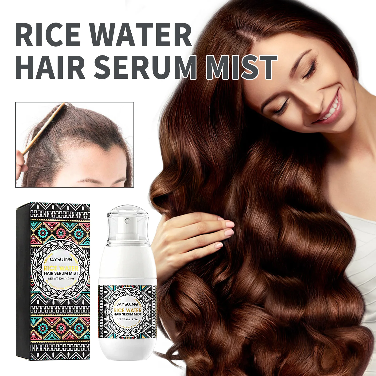 

Спрей для ухода за волосами Rice Water, 50 мл, увлажняет кожу головы, густые и мягкие волосы, мощный и упругий комфортный спрей для ухода за волосами
