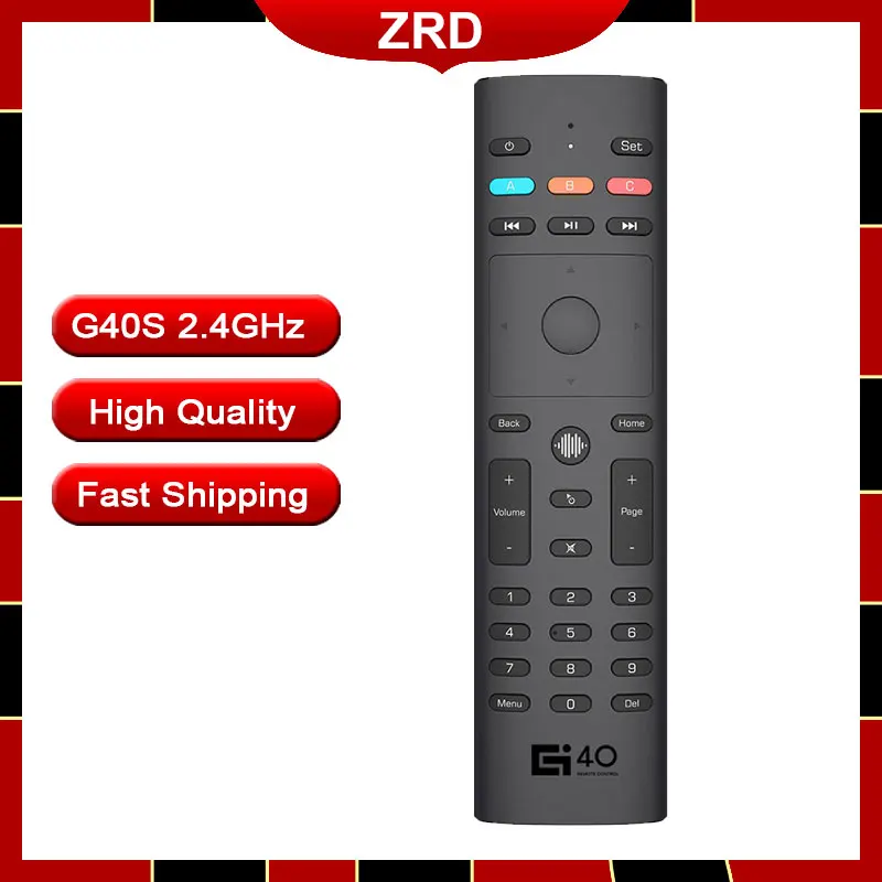 

G40S 2.4GHz Wireless Air Mouse 34 Keys 6-Axis Gyro Voice Remote for PC Projector Android TV Box for PC STB Smart Home Accessory