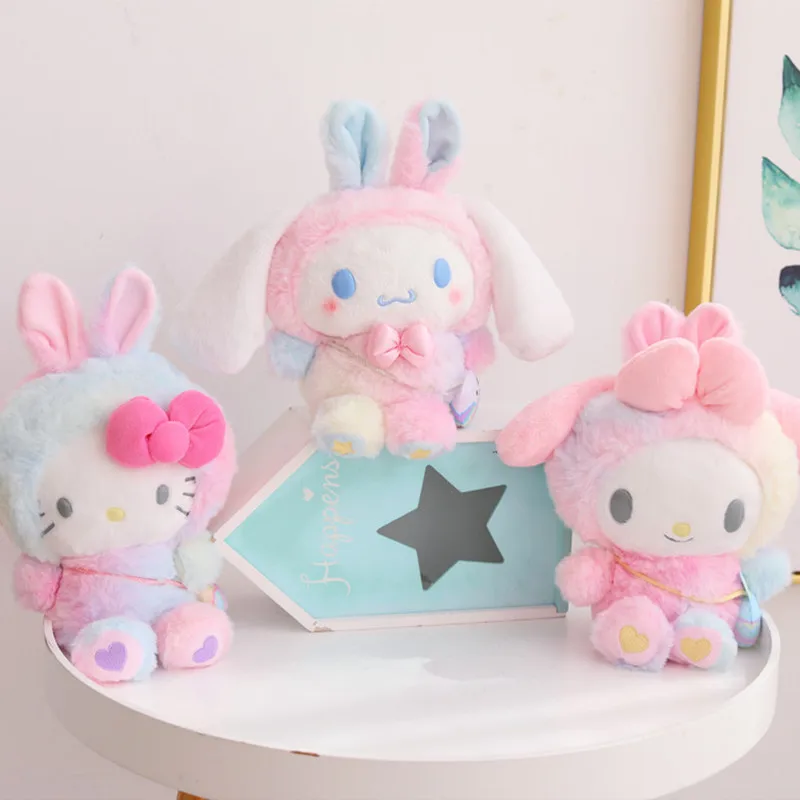

Sanrio день одиночной Пасхи ограниченная Kawaii Kuromi Cinnamoroll My Melody плюшевая кукла орнамент коготь машина детский подарок на день рождения