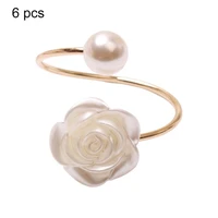 6pcsset flower napkin rings high quality rust proof fine workmanship for party napkin buckle napkin rings
