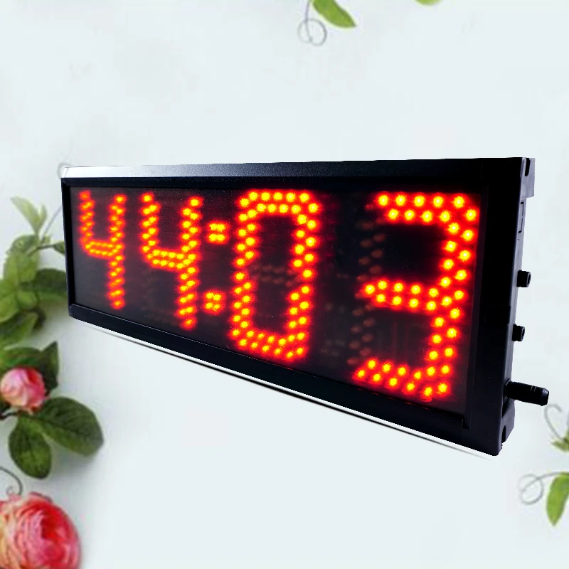 

High quality semi indoor 4-digit 5-inch full red LED display digital clock font large remote control single-sided timer