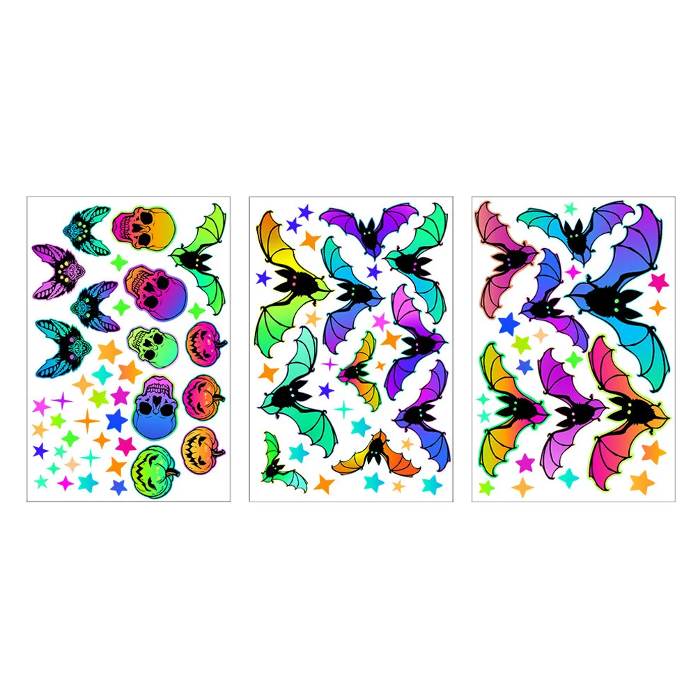 

Halloween Stickers Fluorescent Home Supplies Wall Ornament Themed Self-adhesive Decal