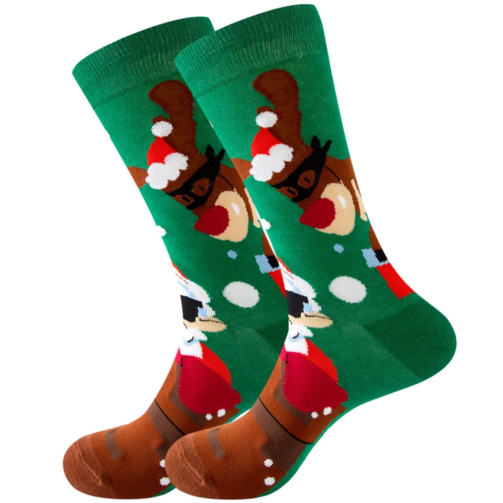 10 Pairs Unisex Cotton Santa Claus Elk Christmas Tree Socks Middle Tube Warm Autumn Winter Cute Snow Merry Christmas Socks