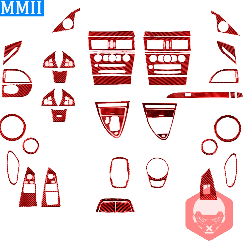 Полный комплект красных наклеек из углеродного волокна для интерьера BMW6 серии E63
