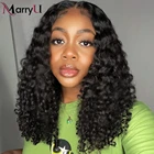 Парик ISEEHAIR с глубокой волной, 13X 4, со шнуровкой спереди, для женщин, парик из человеческих волос, малазийские парики с глубокой кудрявой кружевной передней частью