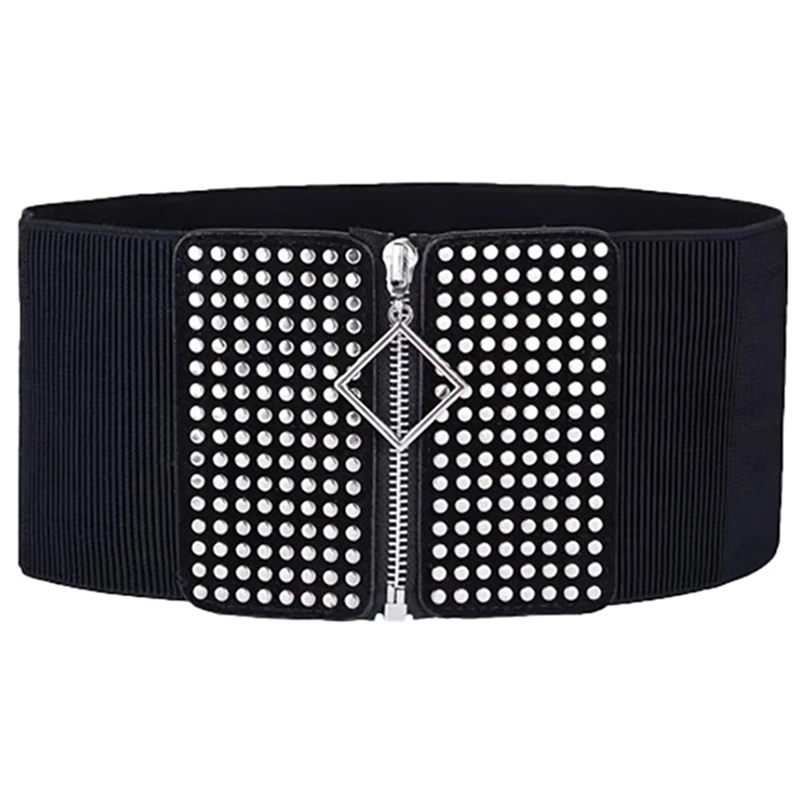 

Women Elastic Wide Band Tied Waspie Girl Corset Waist Cincher Belt Leather Ladies Punk Waist Belts 1pc