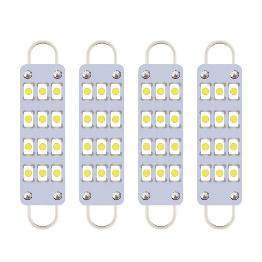 

4 шт. 44 мм 12smd-3030 белый свет подсветильник ка номерного знака Внутренняя купольная гирлянда лампы для чтения ламсветильник в сборе автомобил...