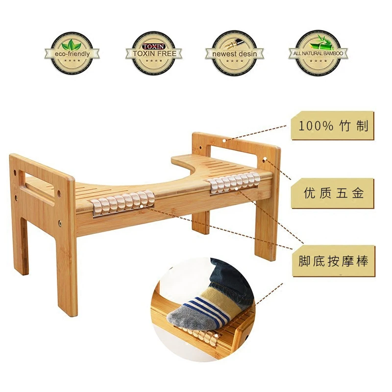 Оригинальный бамбуковый стул для ванной комнаты с регулируемой высотой | Дом и
