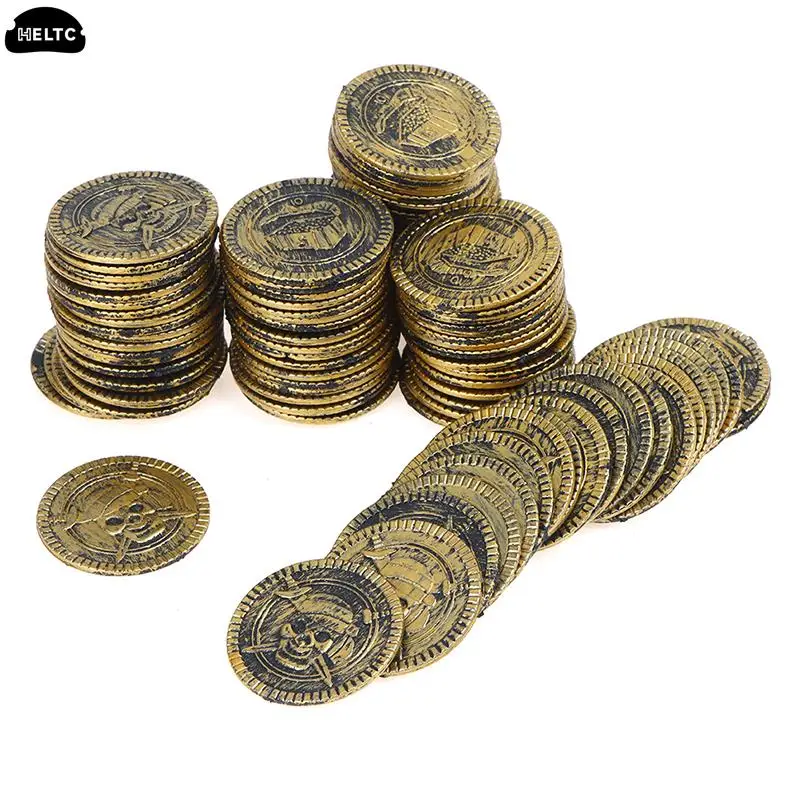 

10 шт./лот Пластиковые пиратские сокровища, монеты, реквизит для вечеринки, рождественский подарок, валюта, товары для Хэллоуина вечерние детские игрушки, детская игрушка