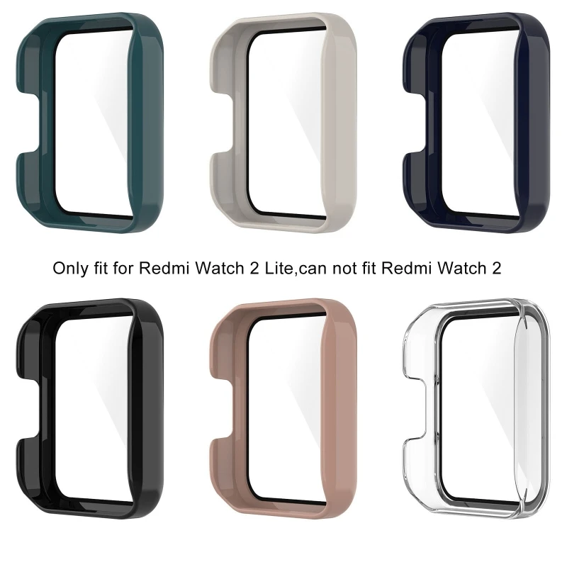 

T3LB для Redmi Watch 2 Lite корпус ПК чехол закаленная пленка защита для экрана ударопрочный цельный корпус бампер для смарт-часов