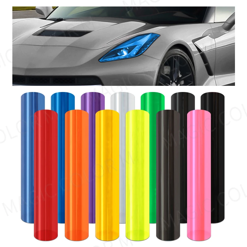 

Magic colorM 13 Color Car Decoration Sticker Light Headlight Taillight Tint Film Sheet Fog Light Rear Lamp Film 30x60 30x120cm