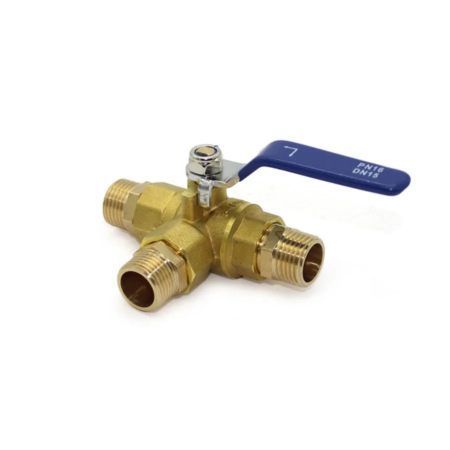 1/4 &quot3/8" 1/2 &quot3/4" 1 &quotBSP Мужской полный порт l-порт t-порт Трехходовой латунный