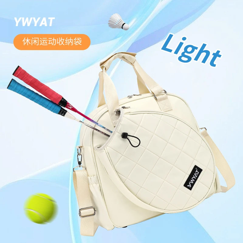 Racquets Bag for Tennis Badminton YWYAT Women Large Capacity Fashion White Handbag Shoulder Bag