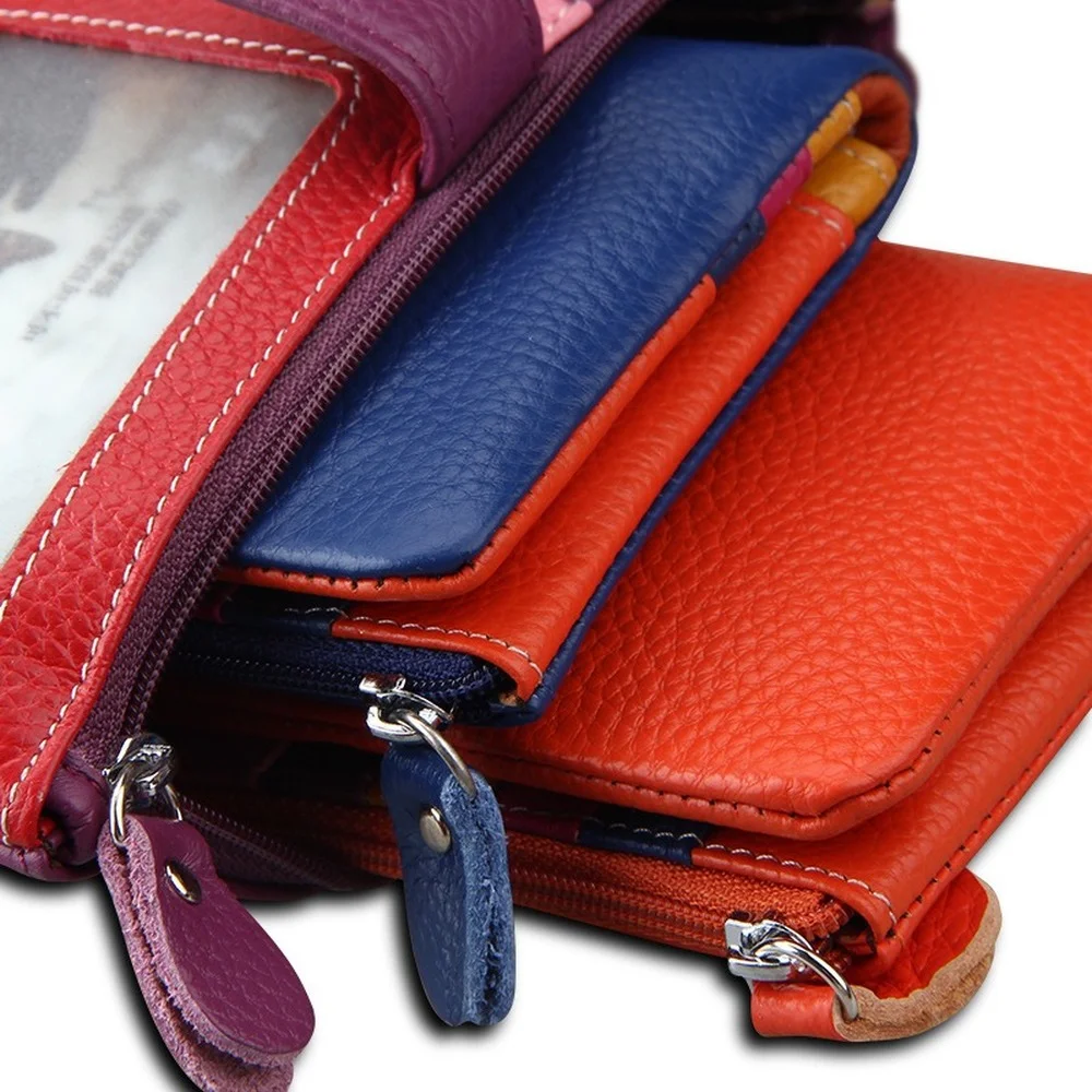 Women's Leather Wallet Long 2022 New Style RFID Bi-fold Wallet First Layer Cowhide Women's Wallet Card Holder