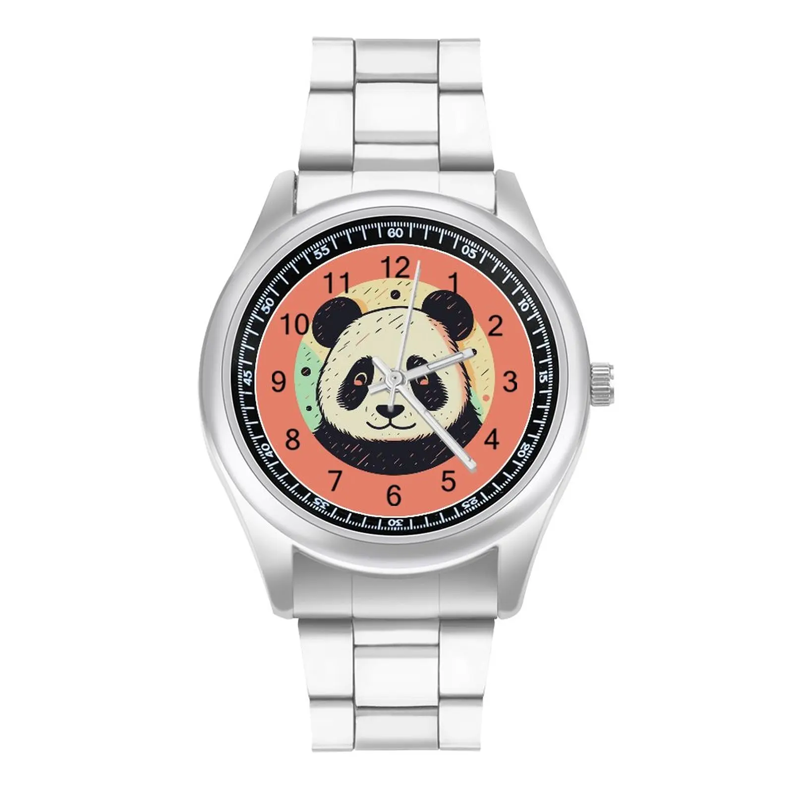 

Panda Quartz Watch Simple Circle Cute Steel Photo Wrist Watch Female Office Retro Wholesale Wristwatch