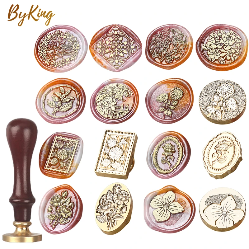 

Wreath Wax Seal Birthday Card Seal Decoration Gift Invitation Hand Account Embossed Fire Lacquer Seal Floral Wax Stamp DIY Craft