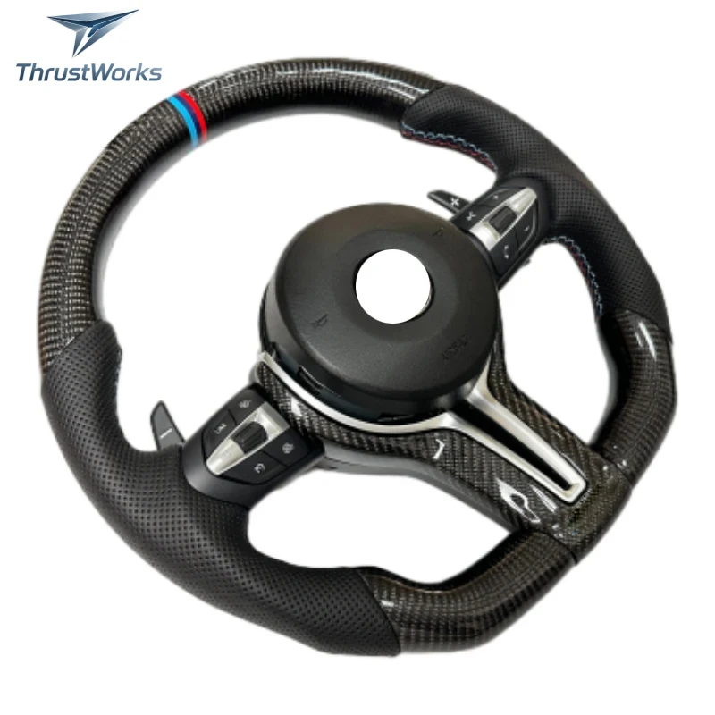 Фото Руль ThrustWorks Retrofit из карбона для F23, F26, F30, F80, F46, X1, X3, X4, X5, M1, M2, M3, G20, G80. Новинка, высокое качество. №1