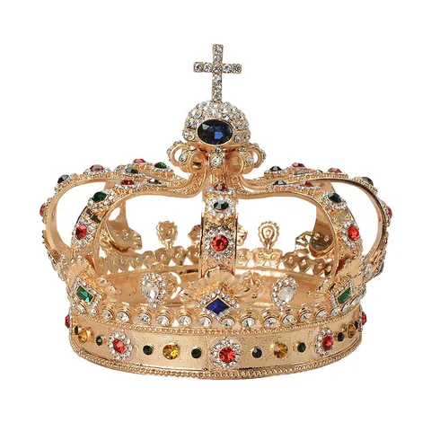 Новая Большая Корона средневековой короли NiuShuya, винтажная корона для волос, головной убор, мужские круглые головные уборы для выступлений, аксессуары для волос, Тиары унисекс принц