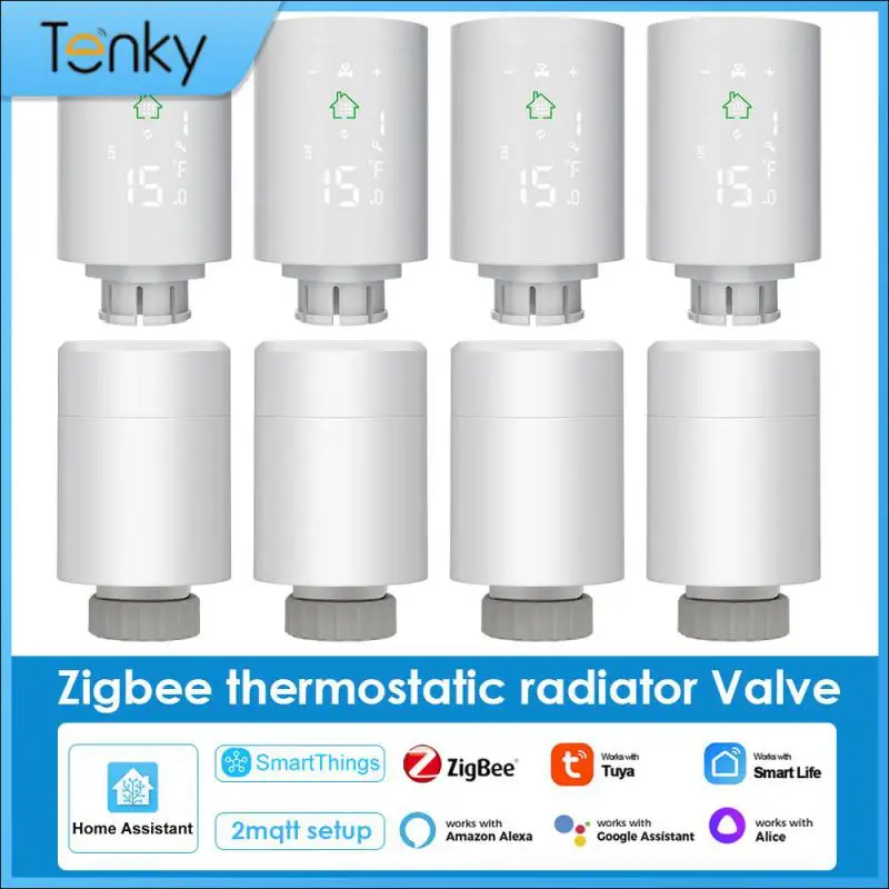 Умный регулятор теплого пола Tuya термостат радиатора с клапаном работает Alexa