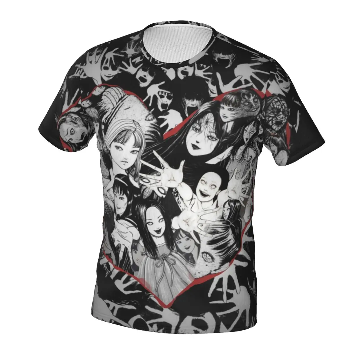 

Футболка Junji Ito Tomie на День святого Валентина, мужские футболки в стиле «ужас Манга», «хиппи», футболки с оригинальным рисунком, топы большого...