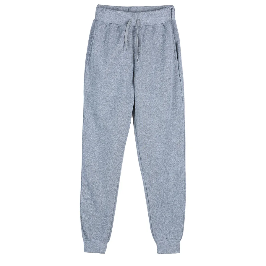 2023 new Korean Style Fashion Sweatpants New Autumn Light Gray Baggy Wide-leg Pants Straight-leg Casual Tie Feet Trousers Male