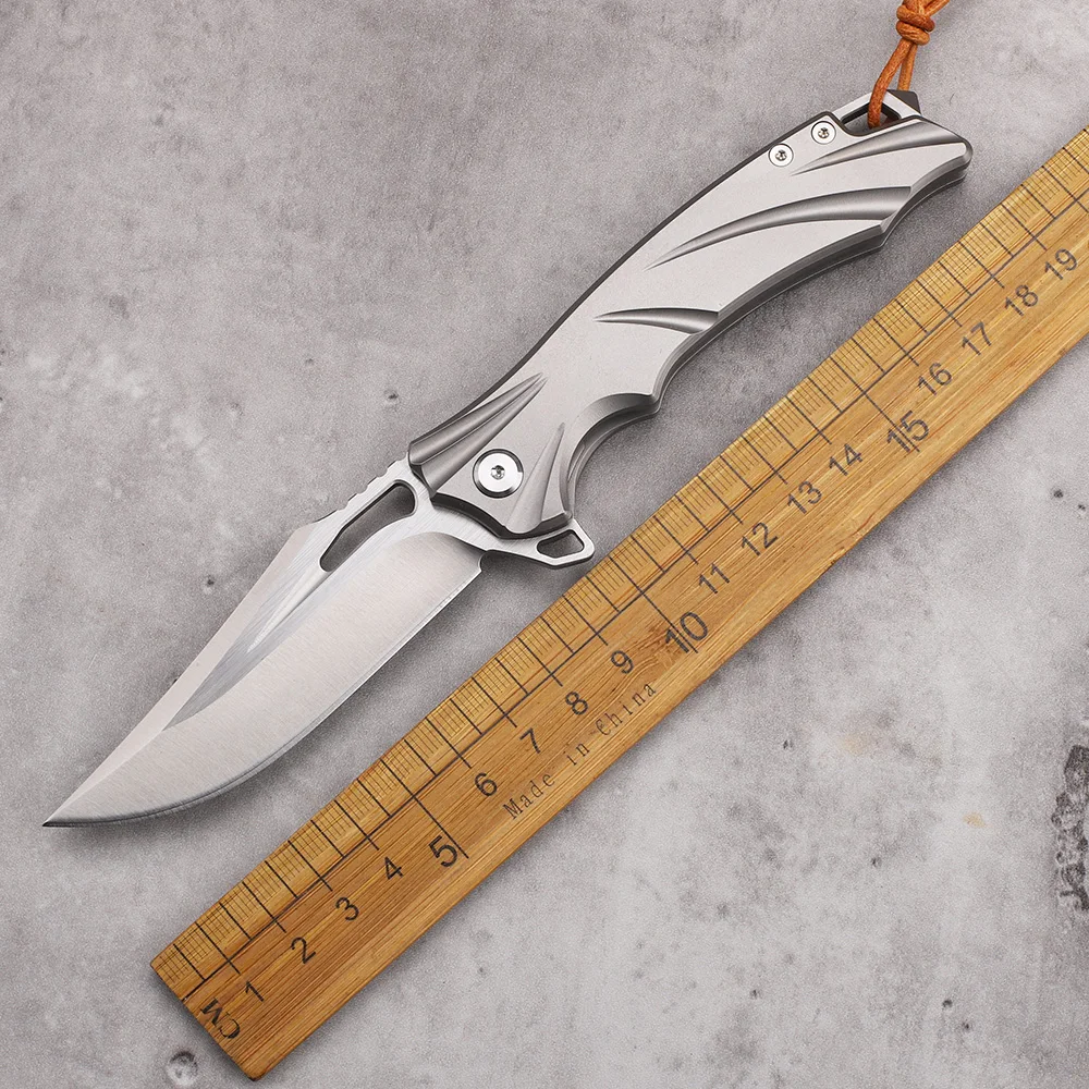 Рукоятка из титанового сплава M390 стальной подшипник нож для кемпинга выживания