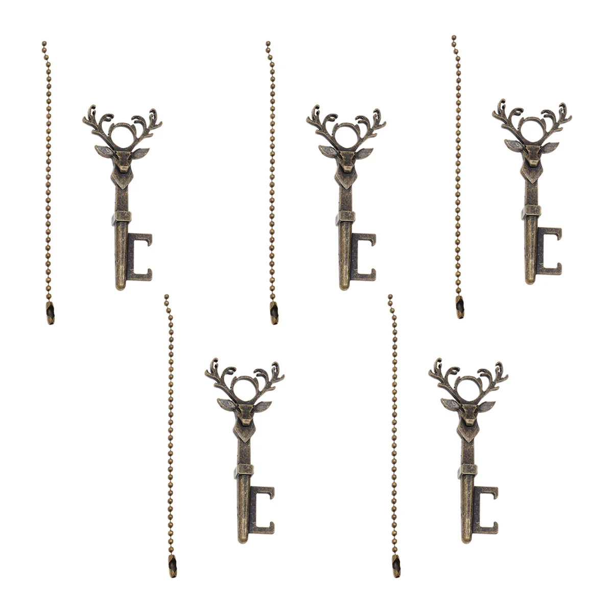 

5 Sets Bronze Christmas Beer Bottle Opener Tag Cards Sets Creative Deer Head Jar Opener Vintage Party Lid Remover with