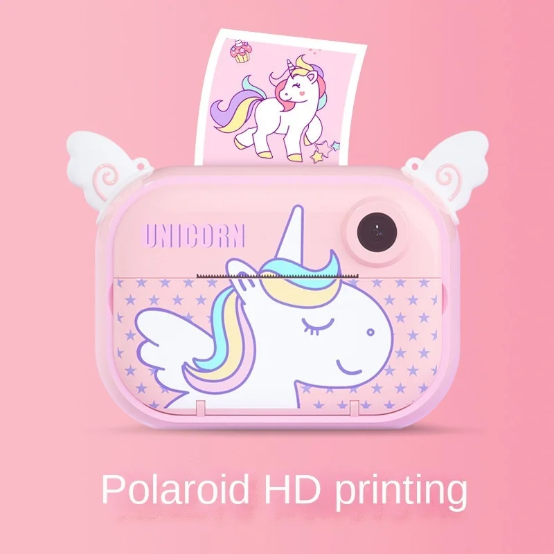 

Mini Front and Rear For Polaroid Camera Toys Cartoon Unicorn 2.4 Inch IPS Screen Children Photography Digital Video Recorder