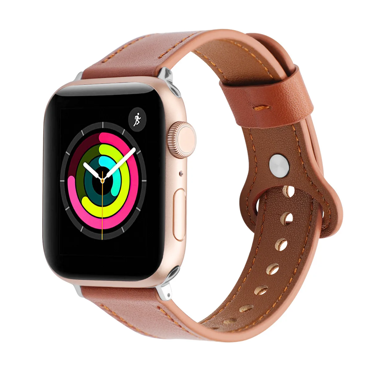 Suitable for apple watch strap leather cowhide shrink enlarge