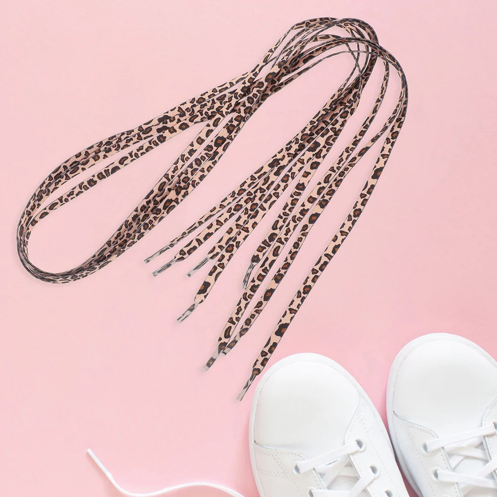 2 пары длинных шнурков с леопардовым кружевом модные кроссовки белые ботинки из