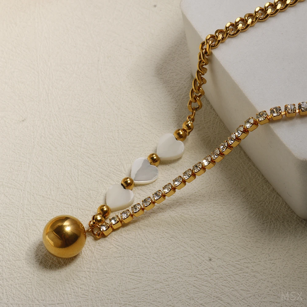 ZMfashion коготь набор циркониевая цепочка Ins персонализированная белая ракушка