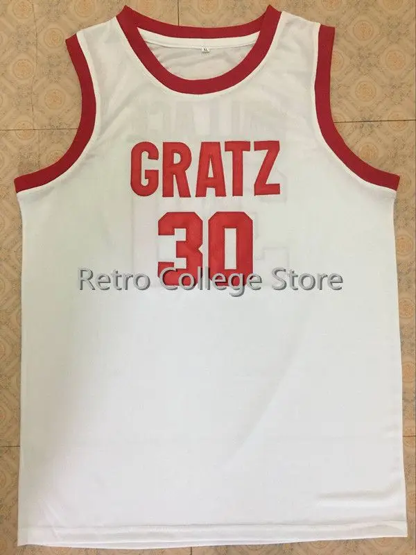 

Мужские Белые баскетбольные майки для старшей школы rashi WALLACE Simon гратз, вышитая вышивка, индивидуальный дизайн с любым именем и номером, #30