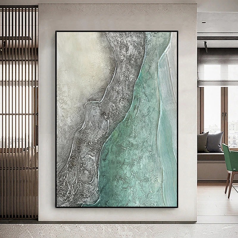 

Cloud River 100% Hand Painted Oil Painting Wall Art For Home Living Room Handmade Restaurant Entrance Sofa Art Office