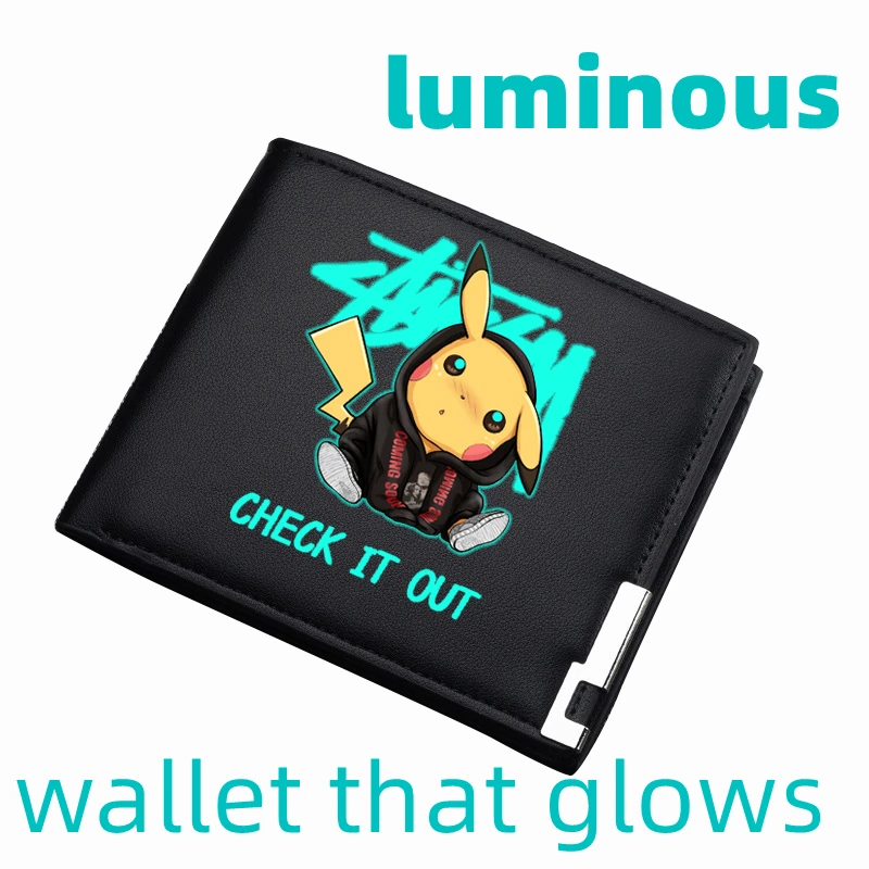 

Pokemon Luminous Pikachu Wallet Cartoon Anime Wallet Men's and Women's Long and Short Korean Style Trendy Kawaii Small Wallet