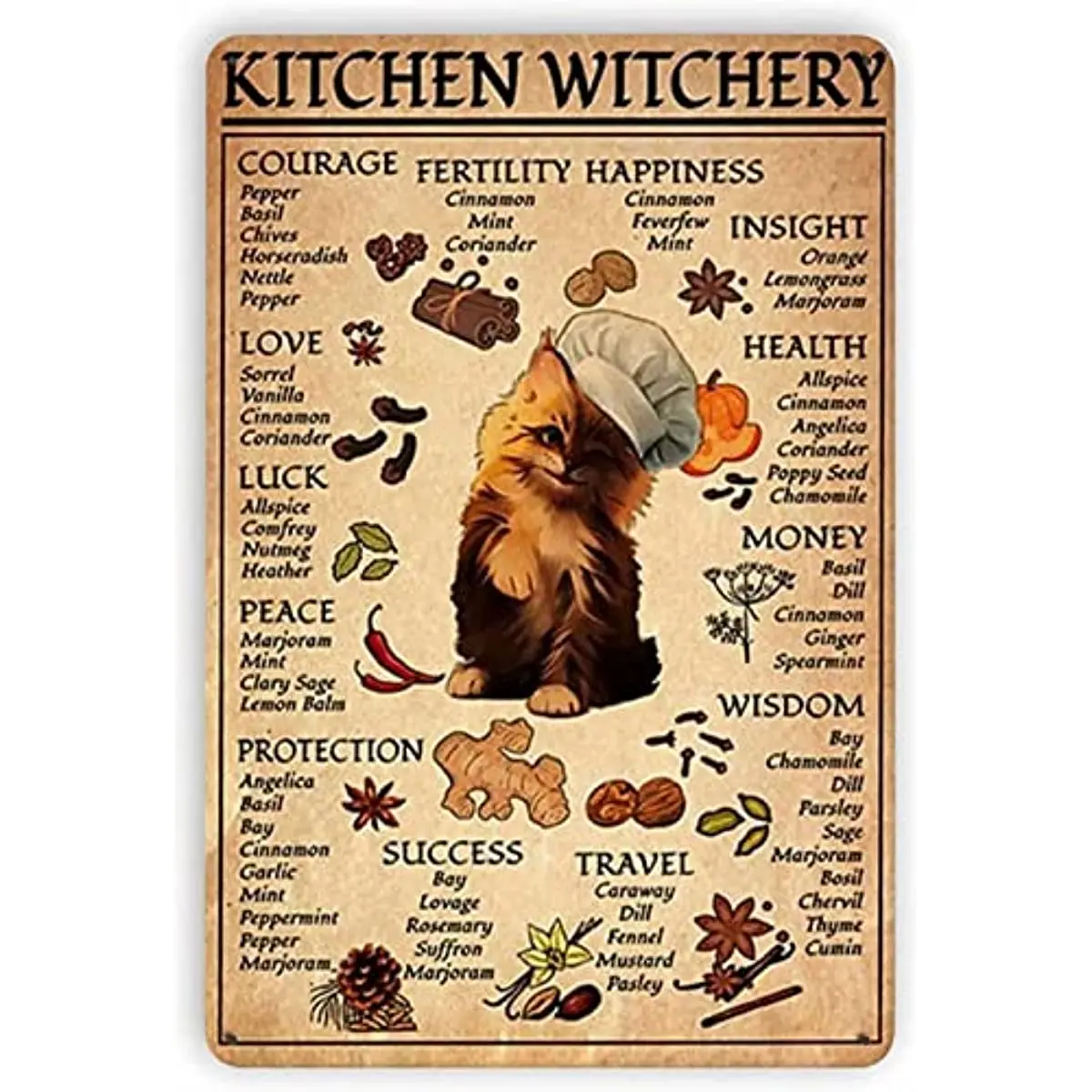 

Witchery Knowledge Witch for Vintage Poster Metal Tin Signs Iron Painting Plaque Wall Decor Bar Cat Club Bathroom Kitchen