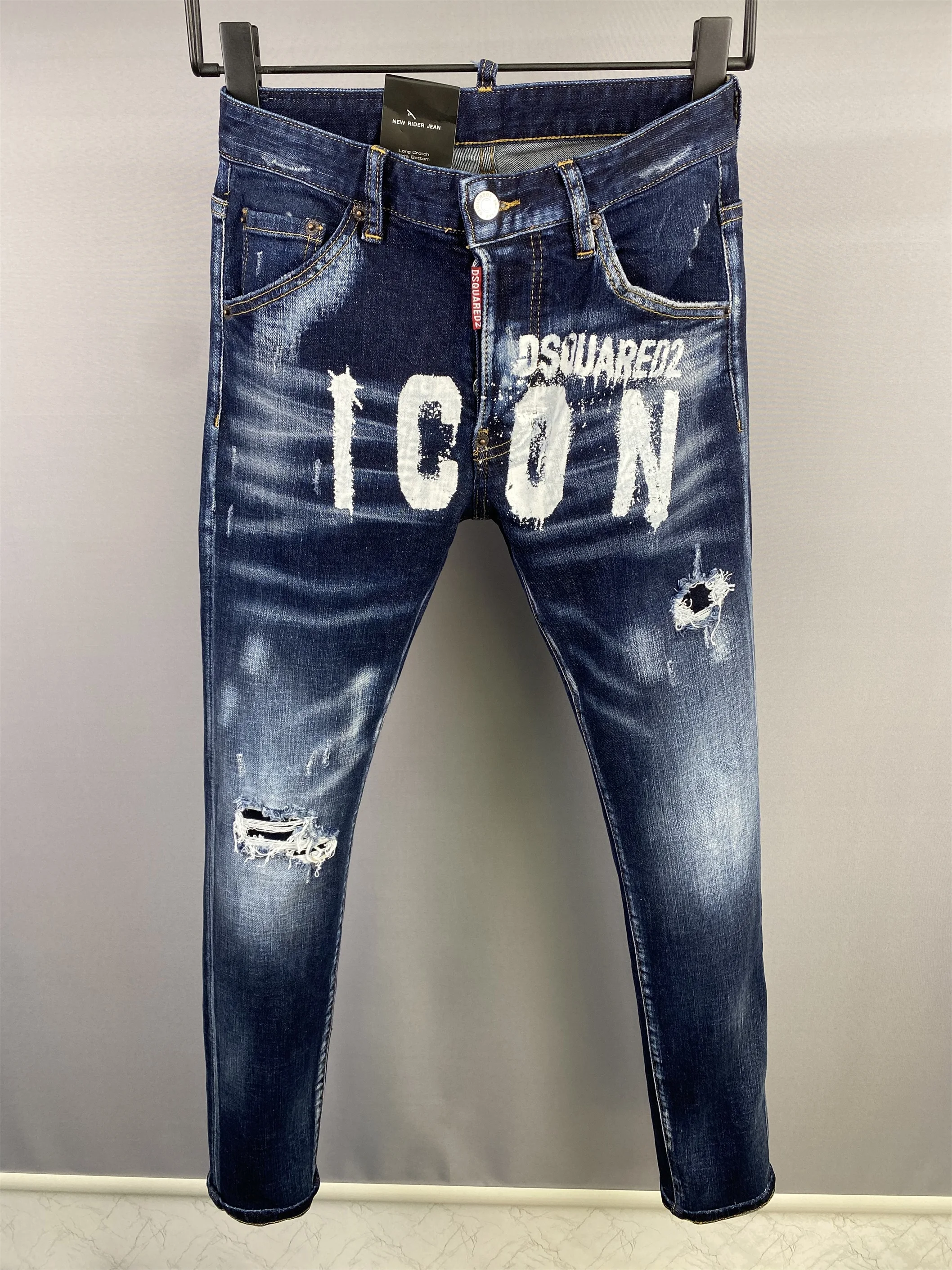 Original Büro DSQUARED2 Lange Jeans Beliebte Marke Jeans Hip hop Männer Denim Jeans Zerrissene Jeans Biker ICON Jeans Kleidung