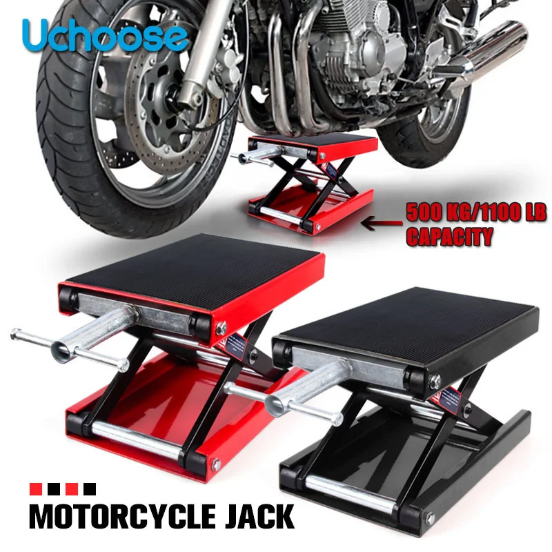 Stand Repair Tools Professional Motorcycle Jack Lift 500KG 1100LBS Center Scissor Suitable For Motor Bicycle ATV Work Useful
