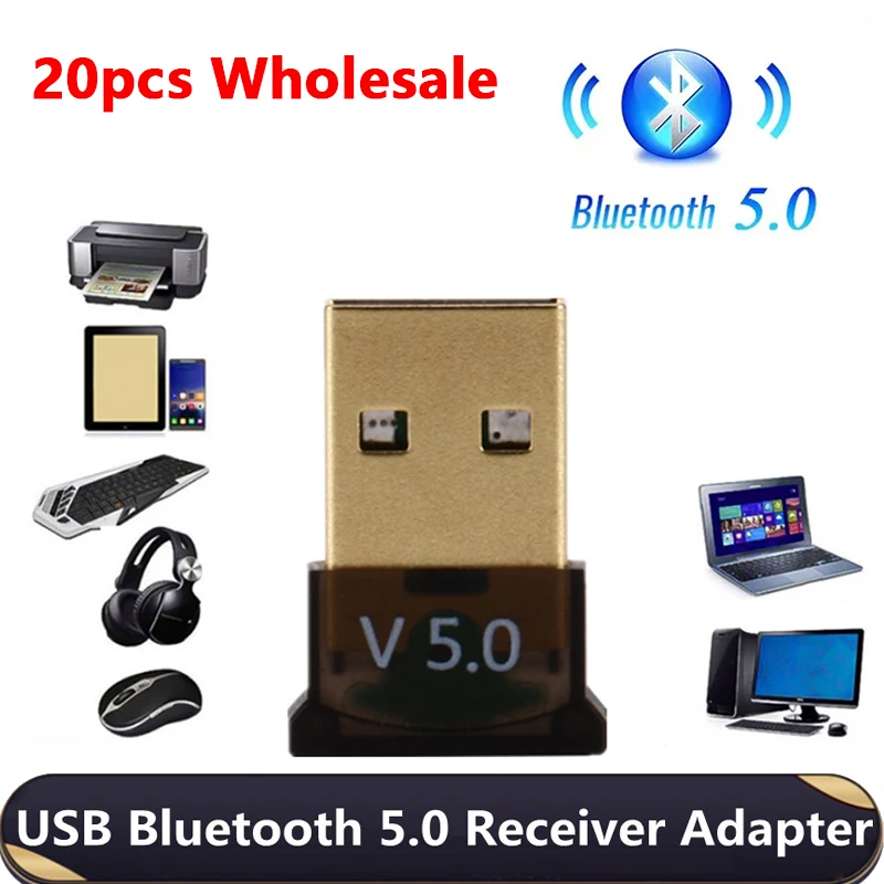

20 шт., USB-адаптер для ПК, с поддержкой Bluetooth 5,0