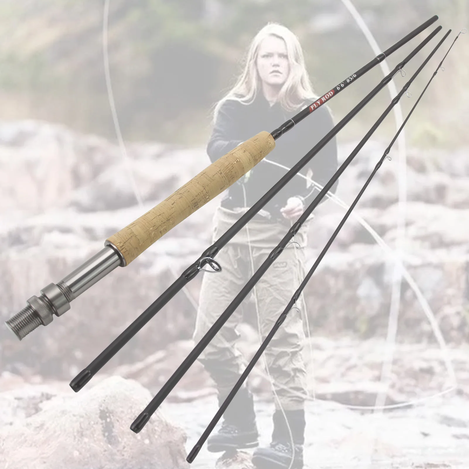 Portable Carbon Ultralight Slow Action Fly Rod Cork Handle L