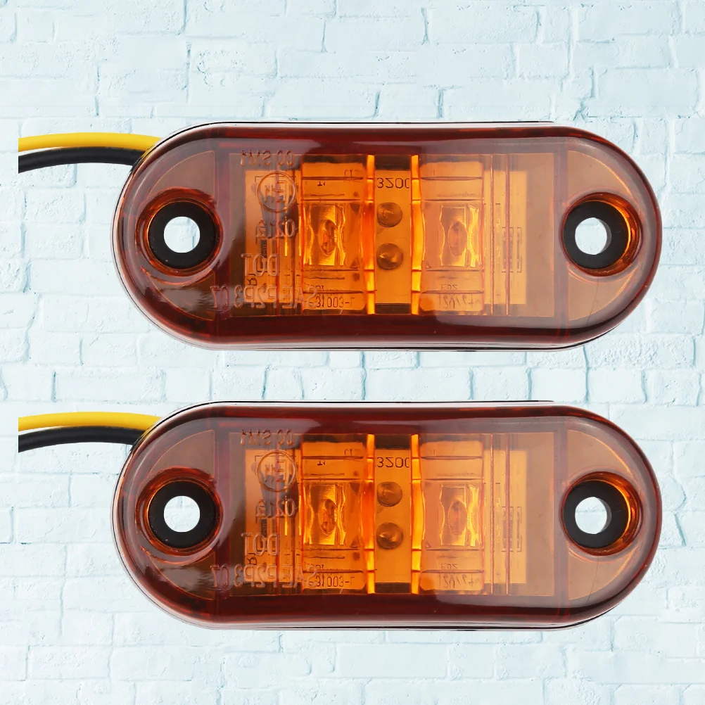 

2Pcs Trailer Running Marker High Brightness Truck Indicator Lamp Brake Stop Rear Light Replacement for Trailer Truck Lorry (-