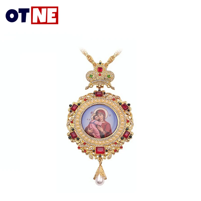 

Virgin Mary Orthodox Necklace Pendant Russian Jesus Crucifix Orthodox Cross Christian Religious Catholic Church Items Jewelry