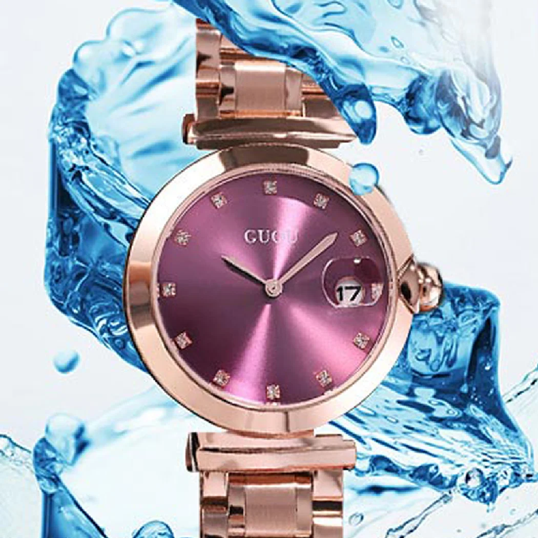 

2018 Guou Luxury Brand Fashion Rose Gold Steel Simple Girl Bracelet Watch Women Band Quartz-watch Ladies Wristwatch Reloj Mujer
