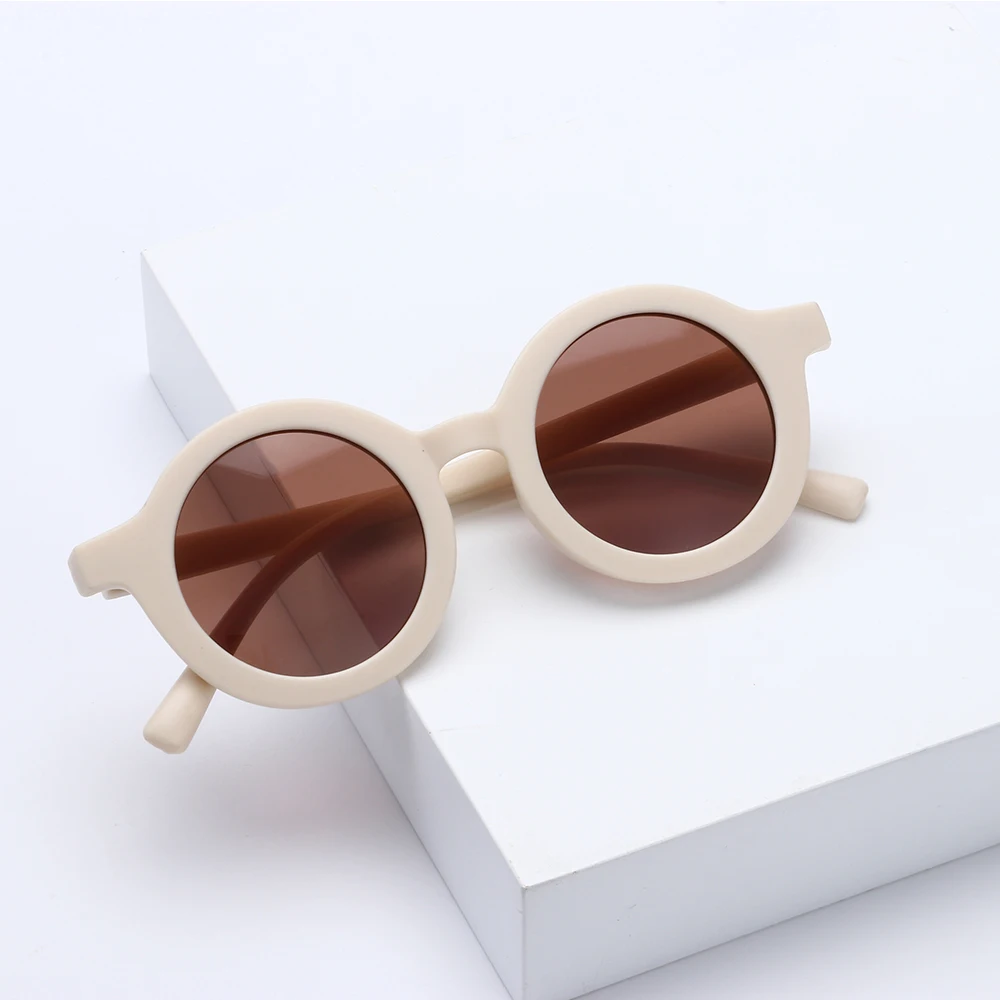 Летние Новые солнцезащитные очки для детей модные в круглой оправе стиле ретро с