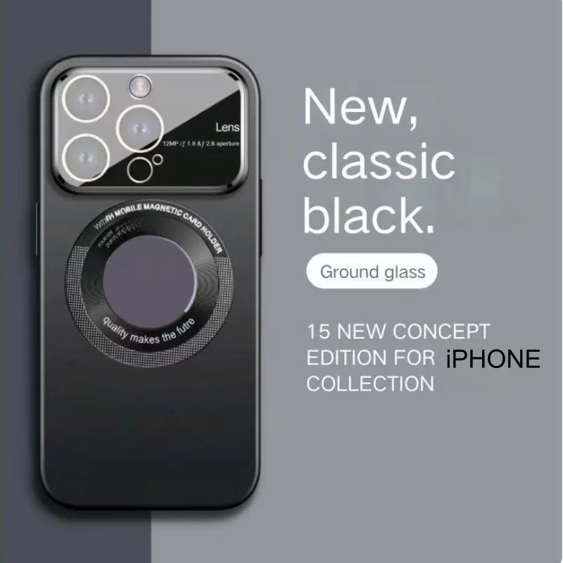 

Магнитный матовый поглощающий чехол для iPhone 11 12 13 14 15pro, Противоударная пленка для объектива, защитный чехол для телефона