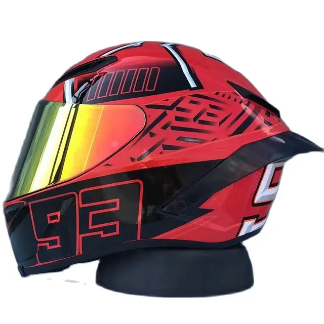 Women Red Color Helmet Men Motorcycle Full Face Racing Helmet Single Visor Helmet Protection Gear Head Helmets Capacete 2