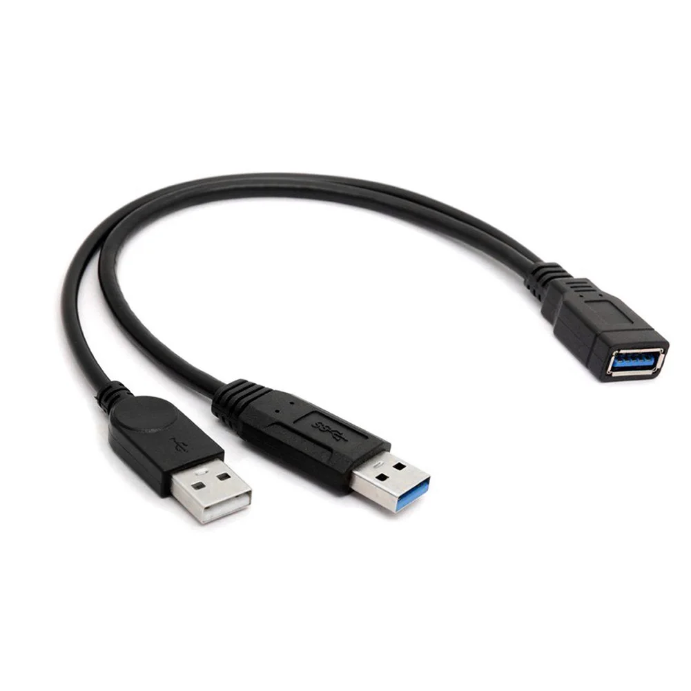 

USB 3.0 to Dual USB Extra Power Data Extension Cable Dual USB External PC Accessories for 2.5 inch External HDD