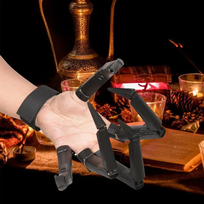 

1pc Articulated Finger Gloves Flexible Funny Tricky Flexible Toy Costume Party Ghost Claw Props Hand Model Halloween Decor