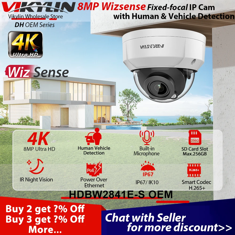 Vikylin Home Security CCTV Camera 8MP 4K Camera for Duhua OE