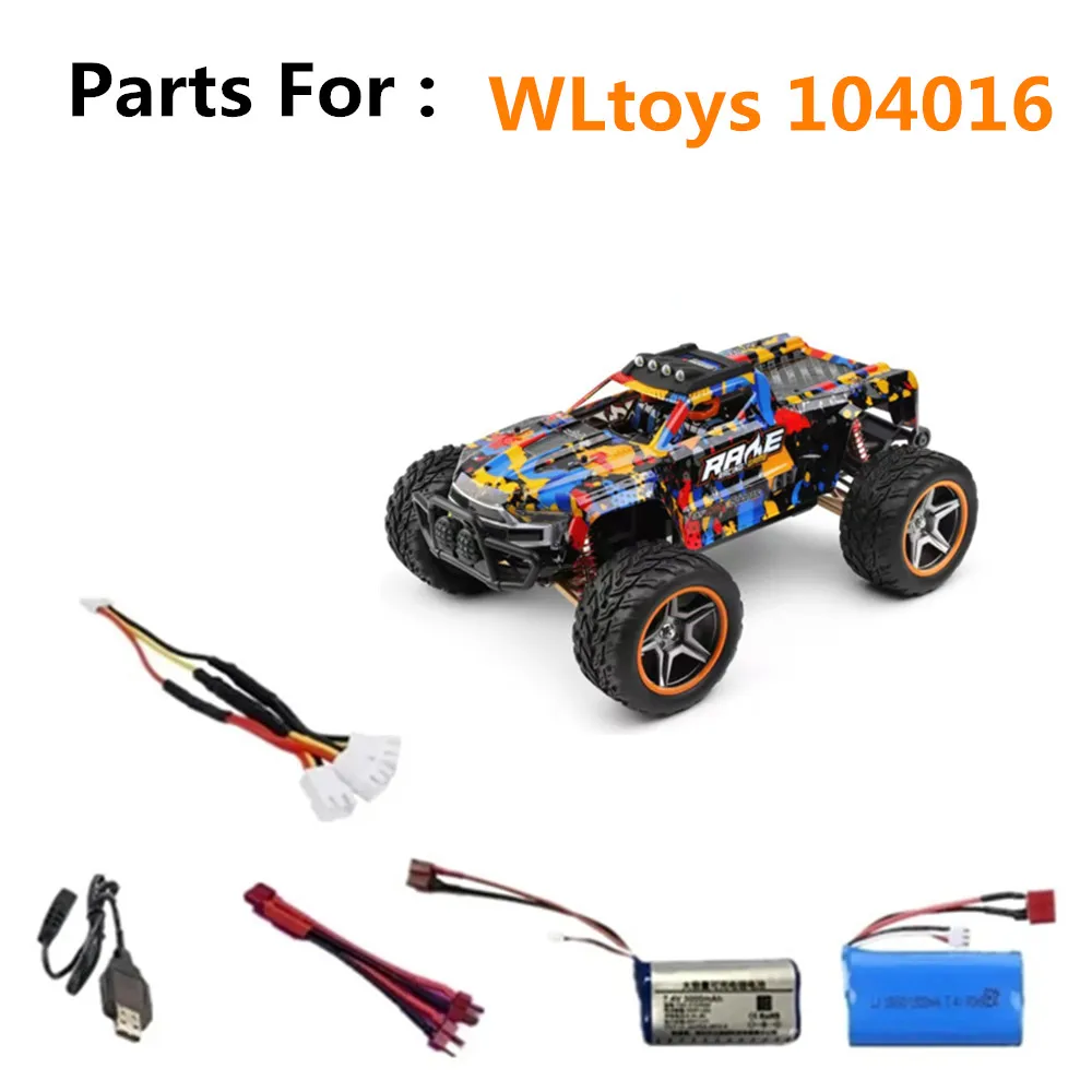 WLtoys 104016 аксессуары 7 4 V 1500mAh / 3000mAh T-plug 3 в 1 кабель запасная батарея RC автомобильный