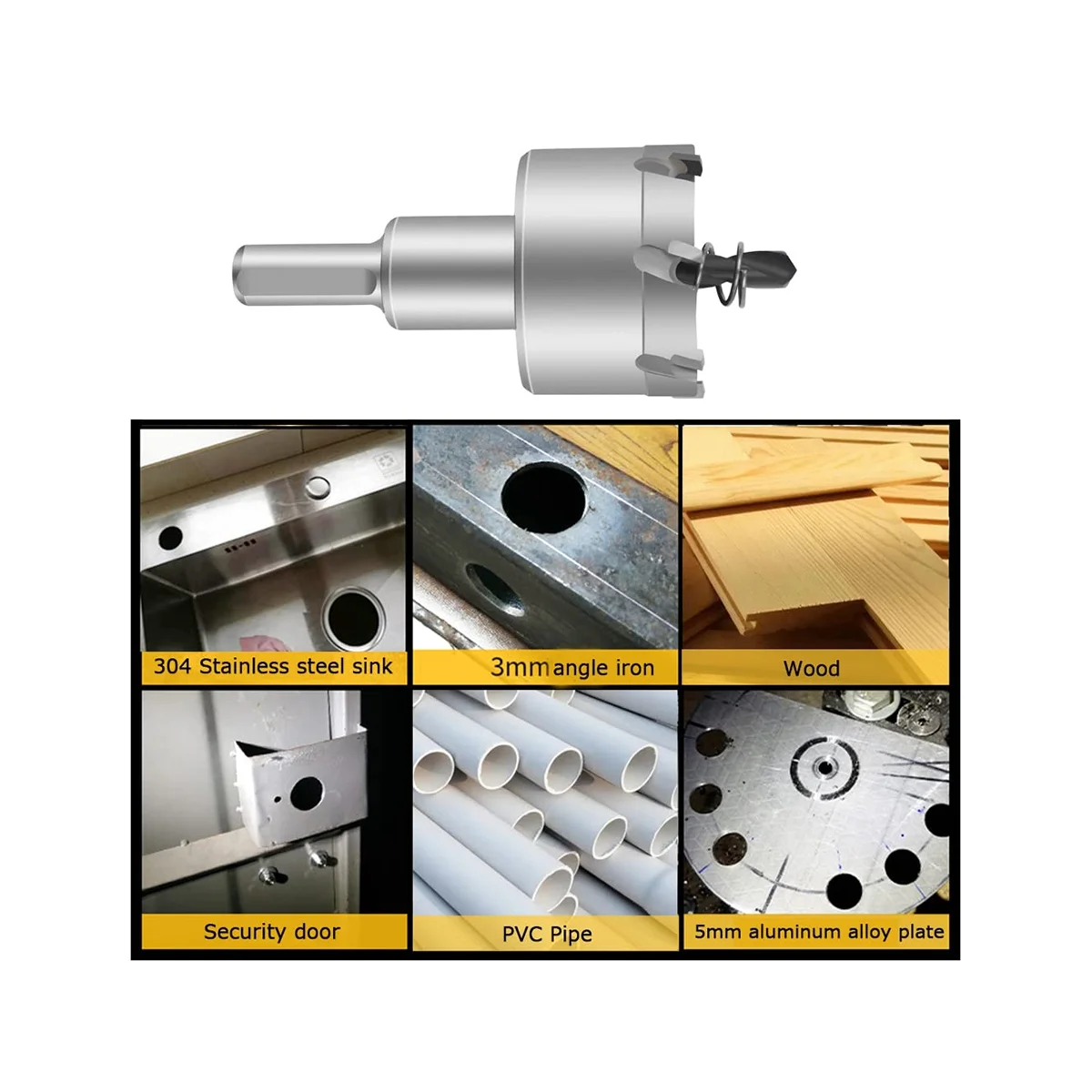 Набор отверстий для пилы из карбида вольфрама 1/2-2-1/8 дюйма металла нержавеющей